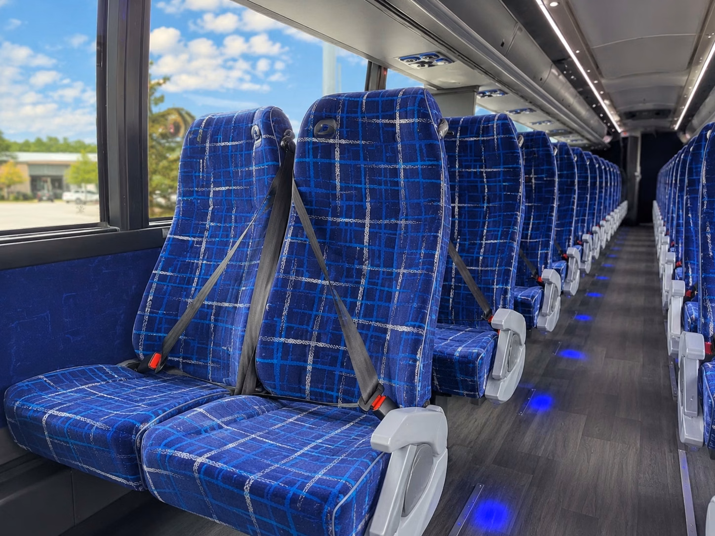 56 passenger charter bus inside